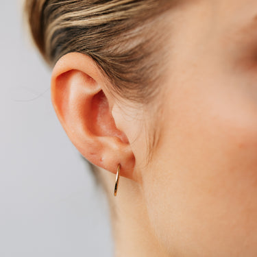 9ct Yellow Gold Plain 12mm Sleeper Earrings