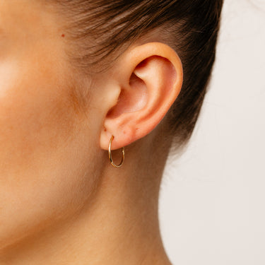 9ct Yellow Gold Plain 14mm Sleeper Earrings