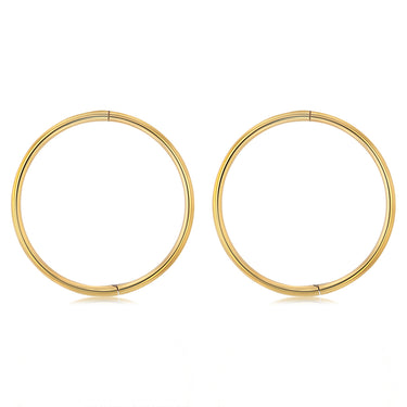 9ct Yellow Gold Plain 16mm Sleeper Earrings