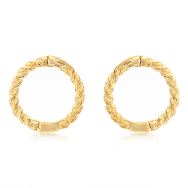 9ct Yellow Gold Patterned 6mm Sleeper Earrings