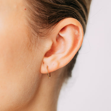 9ct Yellow Gold Patterned 10.3mm Sleeper Earrings