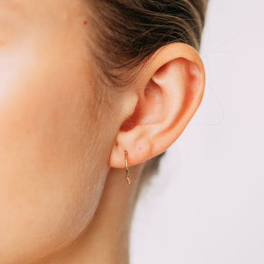 9ct Yellow Gold Patterned 12mm Sleeper Earrings