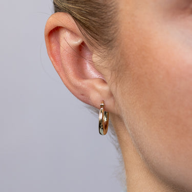 9ct Yellow Gold Crescent Hoop Earrings