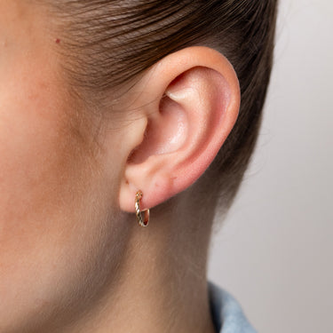9ct Yellow Gold Dicut 10mm Hoop Earrings