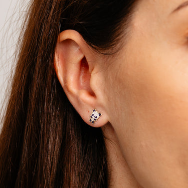 Panda Stud Earrings in 9ct Yellow Gold