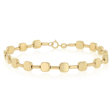 Box Style Fancy 19cm Bracelet in 9ct Yellow Gold