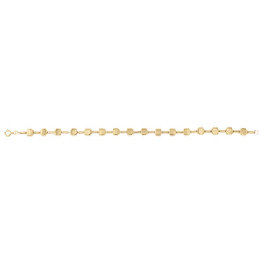 Box Style Fancy 19cm Bracelet in 9ct Yellow Gold