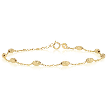 Satellite Oval Adjustable 19cm Bracelet in 9ct Yellow Gold