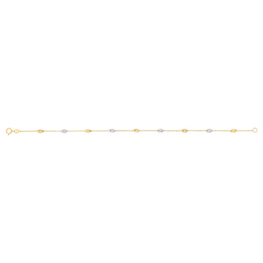 Satellite Oval 19cm Bracelet in 9ct Yellow and White Gold