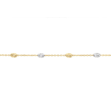 Satellite Oval 19cm Bracelet in 9ct Yellow and White Gold