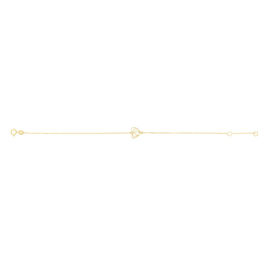 Heart Station 19cm Bracelet in 9ct Yellow Gold