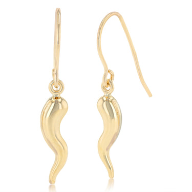 Wave Drop Earrings in 9ct Yellow Gold
