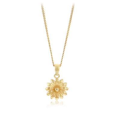 Floral Sun Pendant in 9ct Yellow Gold