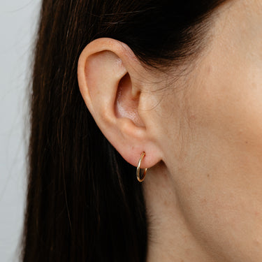 Dicut 13mm Sleeper Earrings in 9ct Yellow Gold