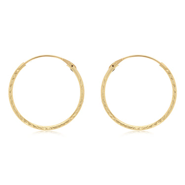 Dicut 18mm Sleeper Earrings in 9ct Yellow Gold