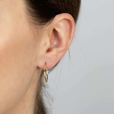 Dicut 18mm Sleeper Earrings in 9ct Yellow Gold