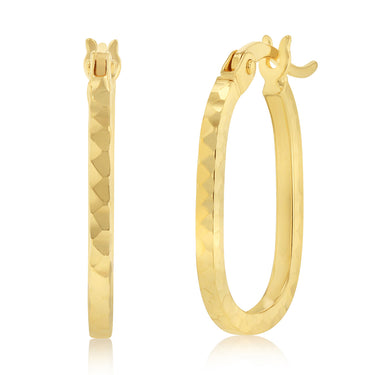 Small Oval Hoop Earrings in 9ct Yellow Gold