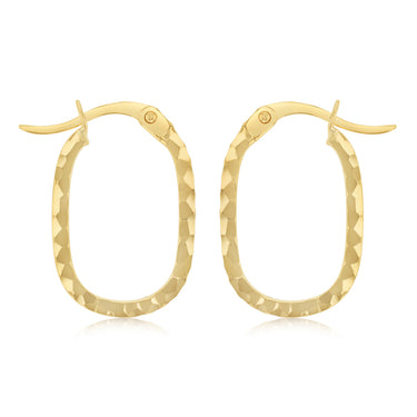 Small Oval Hoop Earrings in 9ct Yellow Gold