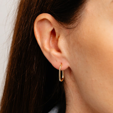 Small Oval Hoop Earrings in 9ct Yellow Gold