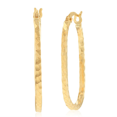 Medium Oval Hoop Earrings in 9ct Yellow Gold