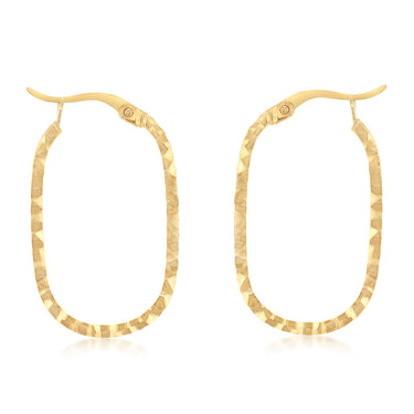 Medium Oval Hoop Earrings in 9ct Yellow Gold