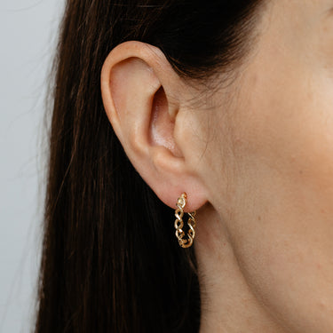 Twisted Creole Hoop Earrings in 9ct Yellow Gold