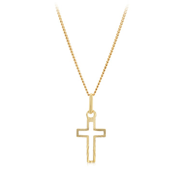 Cross Cutout Pendant in 9ct Yellow Gold