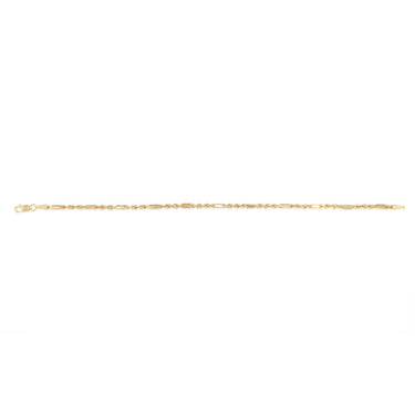 30 Gauge Hollow Dicut Figarope 18cm Bracelet in 9ct Yellow Gold