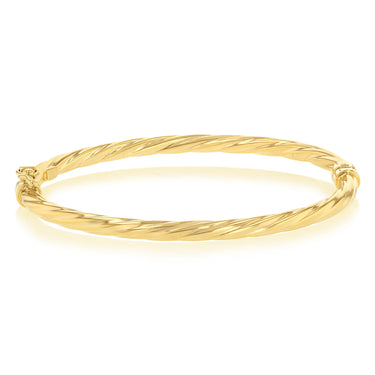 9ct Yellow Gold Twisted Baby Bangle