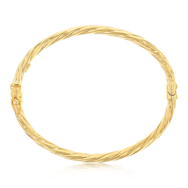 9ct Yellow Gold Twisted Baby Bangle