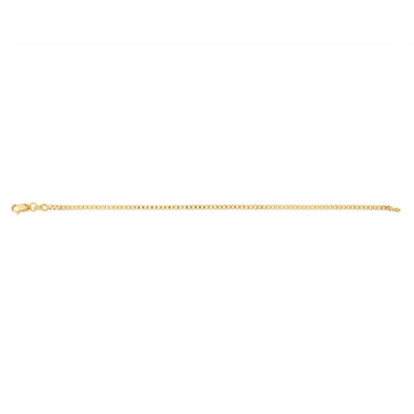 9ct Yellow Gold Diamond Cut Box Chain 19cm Bracelet