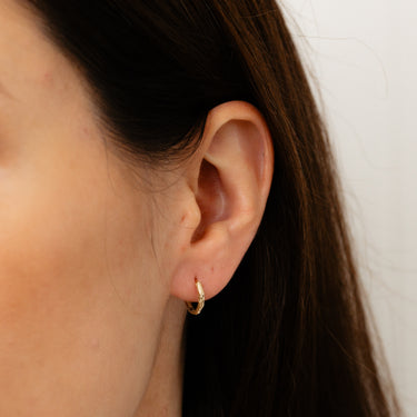 9ct Yellow Gold Fancy Dicut Hoop Earrings