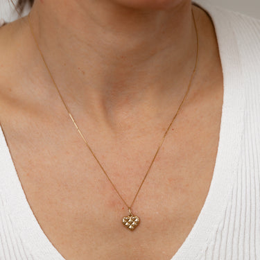 9ct Yellow Gold Heart Dicut Pendant