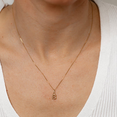 9ct Yellow Gold Initial 'B' Puffed Pendant