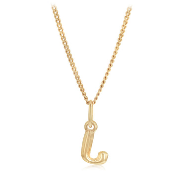 9ct Yellow Gold Initial 'J' Puffed Pendant