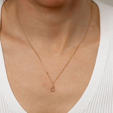 9ct Yellow Gold Initial 'G' Puffed Pendant
