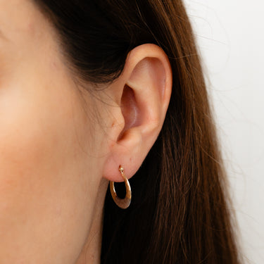 9ct Two Tone Gold Dicut Hoop Earrings
