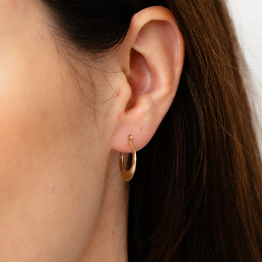 9ct Yellow Gold Ribbed Creole Hoop Earrings