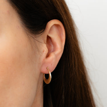 9ct Yellow Gold Twist Ridge Creole Hoop Earrings