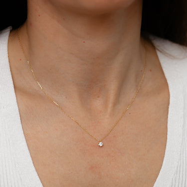 9ct Yellow Gold Round Cubic Zirconia Pendant on Chain