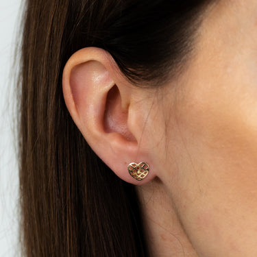 9ct Yellow Gold Cut-Out Heart Stud Earrings