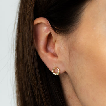 9ct Yellow Gold Small Open Circle Stud Earrings