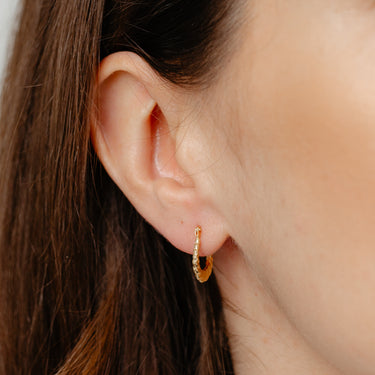 9ct Yellow Gold Scalloped U-Shaped Hoop Earrings