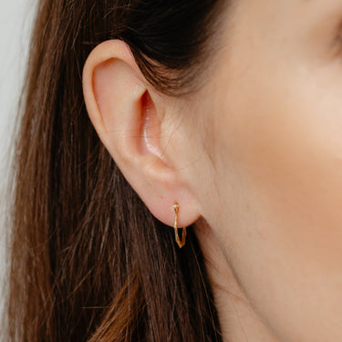 9ct Yellow Gold Octagon Hoop Earrings