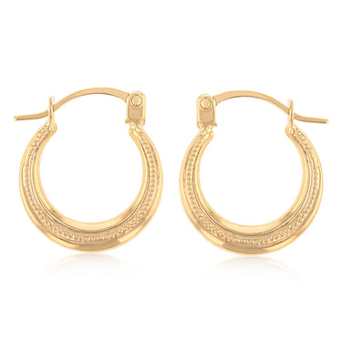 9ct Yellow Gold Fancy Creole Hoop Earrings