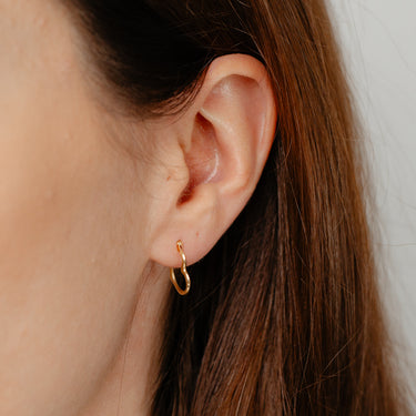 9ct Yellow Gold Heart Hoop Earrings