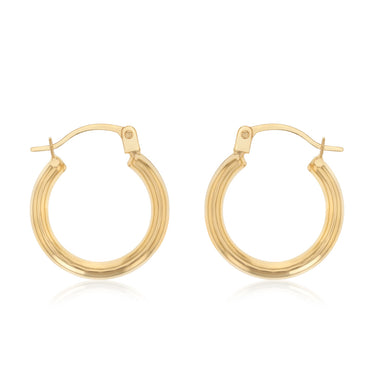 9ct Yellow Gold Polished 13mm Hoop Earrings