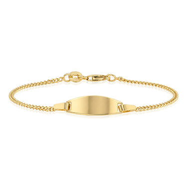 9ct Yellow Gold Baby ID 35 Gauge 16cm Bracelet
