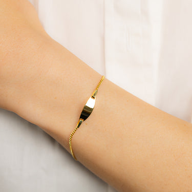 9ct Yellow Gold Baby ID 35 Gauge 16cm Bracelet