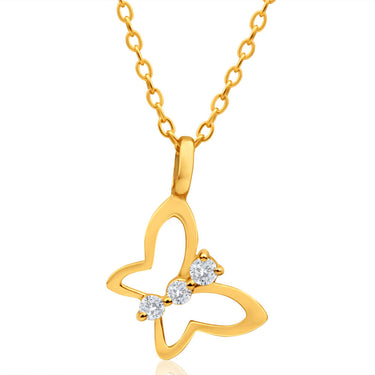 9ct Yellow Gold Enticing Cubic Zirconia Pendant